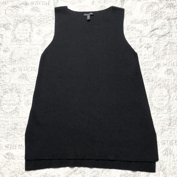 Eileen Fisher Sweaters - EILEEN FISHER Wool Knit Sweater Tank Top PL Round Neck Pullover Mussel Black